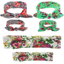 2pcs Mom Baby Toddler Infant Flower Floral Hairband Turban DIY Rabbit Bowkn