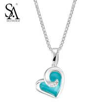 SA SILVERAGE Real 925 Sterling Silver Heart Necklaces for Women Gift for Wi