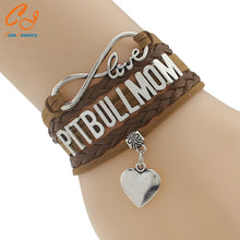 Drop Shipping Infinity Love Pitbull Mom Bracelet  Best Dog Pet Lover Friend
