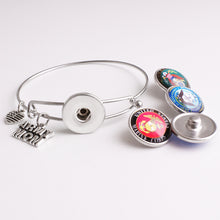 Army Navy Marine Air force MOM WIFE  LOVE  metal  snap button bangle bracel