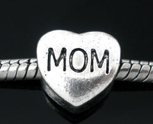DoreenBeads 20 antique silver "MOM" Heart Charm Beads Fit European Charm 11