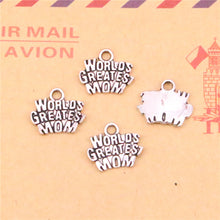 35pcs Tibetan Silver Plated worlds greatest mom mama Charms Pendants for Je