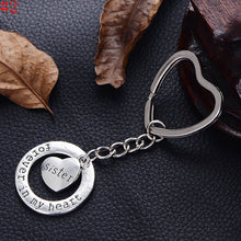 Family Gift Mom Sister Grandma Aunt Love Forever Heart Pendant Keychain Key