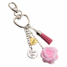 Pink Rose Heart Keychain Mom Keyring I Love You Mom Keyring Alloy Women Mot