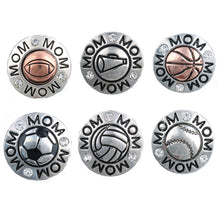 Mix Styles Football Soccer Baseball Mom Sports Metal Snap Buttons Fit 18mm