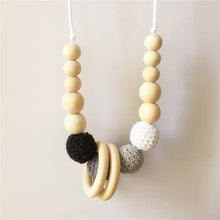 2PCS DIY Baby Safe Wood Beads Teething Necklace infant pacifier dummy mom t