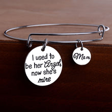 Mom Bangle I Used To Be Her Angel Now She's Mind Pendant Charm Bracelet Fam
