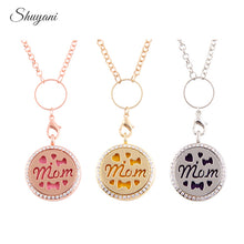 10pcs/lot 30mm Mom Locket With Chains Pads Silver Aromatherapy Lockets Pend