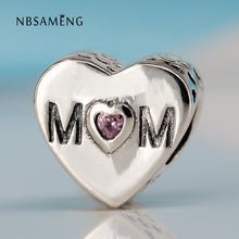 Mother Heart Beads Fit Pandora Charms Original Bracelets 925 Sterling Silve
