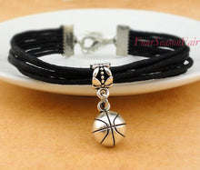 Customizable Black Cord Handmade Infinity Love basketball bracelet Custom b