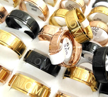 30pcs MOM & DAD etched Stainless Steel Rings Father's Mather's Birthday Gif