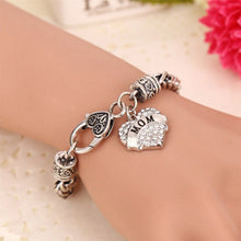 Charm Vintage Antique Copper Rhinestone Bracelet Love Mom Mother's Day Than