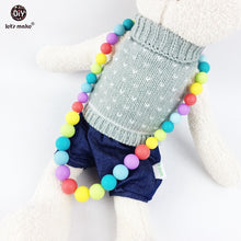 Let's Make color silicone beads rainbow necklace chewable beads nursing nec