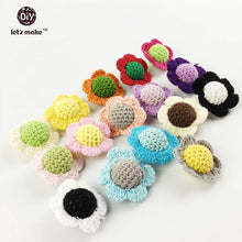 Let's Make baby teething crochet flowers wooden beads mom jewelry shower gi