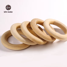 Let's Make 20pcs Wooden Rings 1"  2.7" Natural Unfinished Wooden Teething R