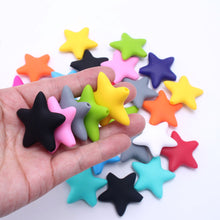 MHS.SUN 30PCS silicone teething beads 38*38mm Star Shaped Food Grade loose