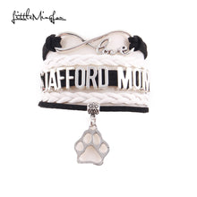 Little MingLou Infinity love stafford mom Bracelet pet dog paw heart charm