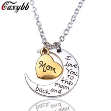 Caxybb I Love You To The Moon And Back Mom Family Necklaces Fashion Pendant