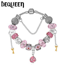 Dequeen Fashion Jewelry Purple/Black/Red Glass Beads Bracelet Heart Best Mo