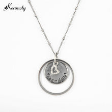 Keamsty New Arrival Grandma and Mom Print Round Double Coin Pendants with H