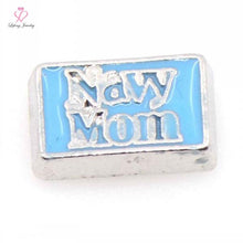 New design Navy Mom floating charms for Glass Memory Floating Lockets FC552
