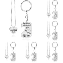 Kittenup Heart Pendant Necklace KeyChain Sets Fashion Family Jewelry Key Ch