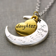 Vintage Necklace I Love You To The Moon And Back Family Pendant Necklace Ch