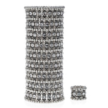 Multilayer stretch cuff bracelet ring sets wedding bridal crystal jewelry w