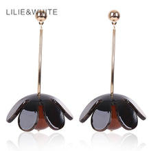 LILIE&WHITE 3D Acrylic Flower Drop Earrings For Women Marble Efffect Two Co