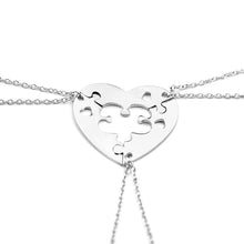 Simple Heart Shape Puzzle Necklace Three Piece Sets Best Friend Mom&Daughte