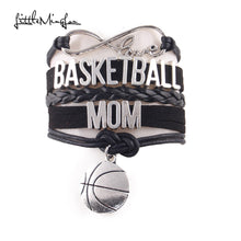 Little Minglou Infinity Love BASKETBALL MOM bracelet Basketball charm leath