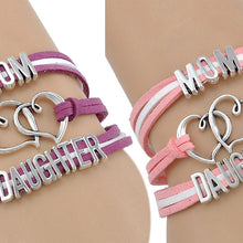Fashion Women Cute Bracelet Family MOM DAUGHTER Heart Carved Bangle Handmad
