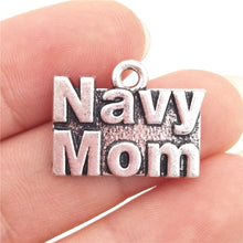 BULK 30pcs Lots Zinc Alloy Metal Navy Mom Charms Antique Silver Tone Words