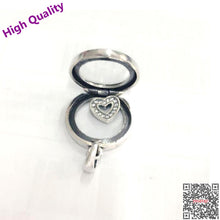 Floating Locket Heart Beads Fit logo Charms sterling Silver 925 Original ne