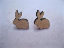 Really tiny rabbit studs in wood material bunny studs excellent gifts for h