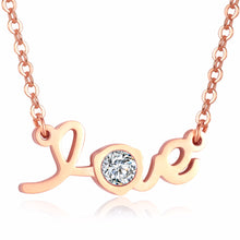 Romantic Crystal Heart Love Necklace Wife Gift Mom Best Friend Initial Chok