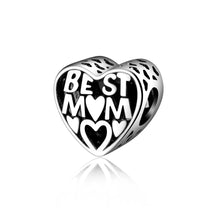 Mother Gift 925 Sterling Silver Charms Beads Jewelry BEST MOTHER MOM Charms