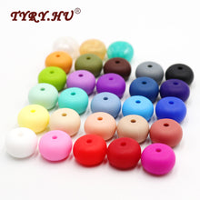100pc Abacus Beads Silicone Beads DIY Teething Necklace Safe Rubber Teether