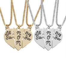 2017 3 Parts/Set Vintage Big Lit Sister Necklace With Letters Little Sis Mo