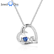Hot Personalized 925 Sterling Silver Birthstone Necklace Pendants DIy Mom G