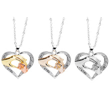 KUNIU 2017 New Arrival Hand Holding Love Heart Pendant Necklace Rose Gold M