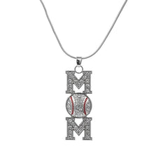 Minimal Brand Clear Crystal Baseball MOM Pendant Snake Necklace Jewelry Gif
