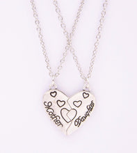 Silver Plated Mother Daughter Necklace Silver Heart Love Mom Necklaces & Pe
