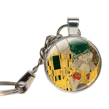 Gustav Klimt Art Painting Keychain Glass Cabochon Mother And Child Key Ring