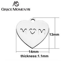 Grace Moments 20pcs/lot High Polishing 316L Stainless Steel Mother's Day Ch
