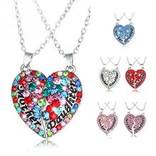 Mother's Day Gift Heart Pendant Necklace Rhinestone Heart Necklace Mom Jewe