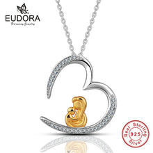 Eudora Genuine 925 Sterling Silver Gold Color Mom holding baby Loving Silve