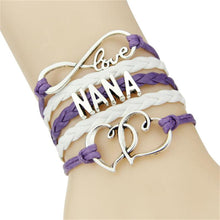 Infinity love mom grandma bracelet heart feet charm Bracelet for women Leat
