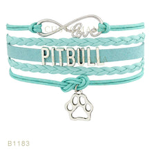 Custom  Infinity Love Pitbull Mom Dog Paw Charm Bracelets For Women Men Jew