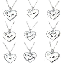 Bespmosp Love Mom Mommy Daddy Sister Grandma Believe Friends BFF Crystal He